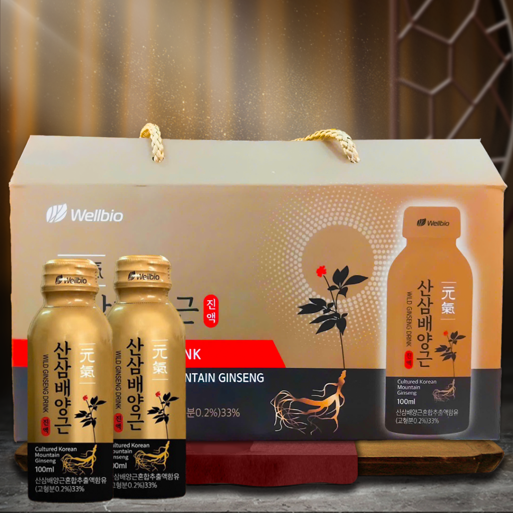 Nước Hồng Sâm Núi Wild Ginseng Drink Hàn Quốc Hộp 10 Chai x 100ml