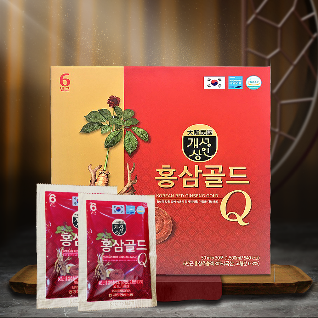 Nước Hồng Sâm Nhung Hươu Linh Chi Q Gold Hàn Quốc Hộp 30 Gói x 70ml