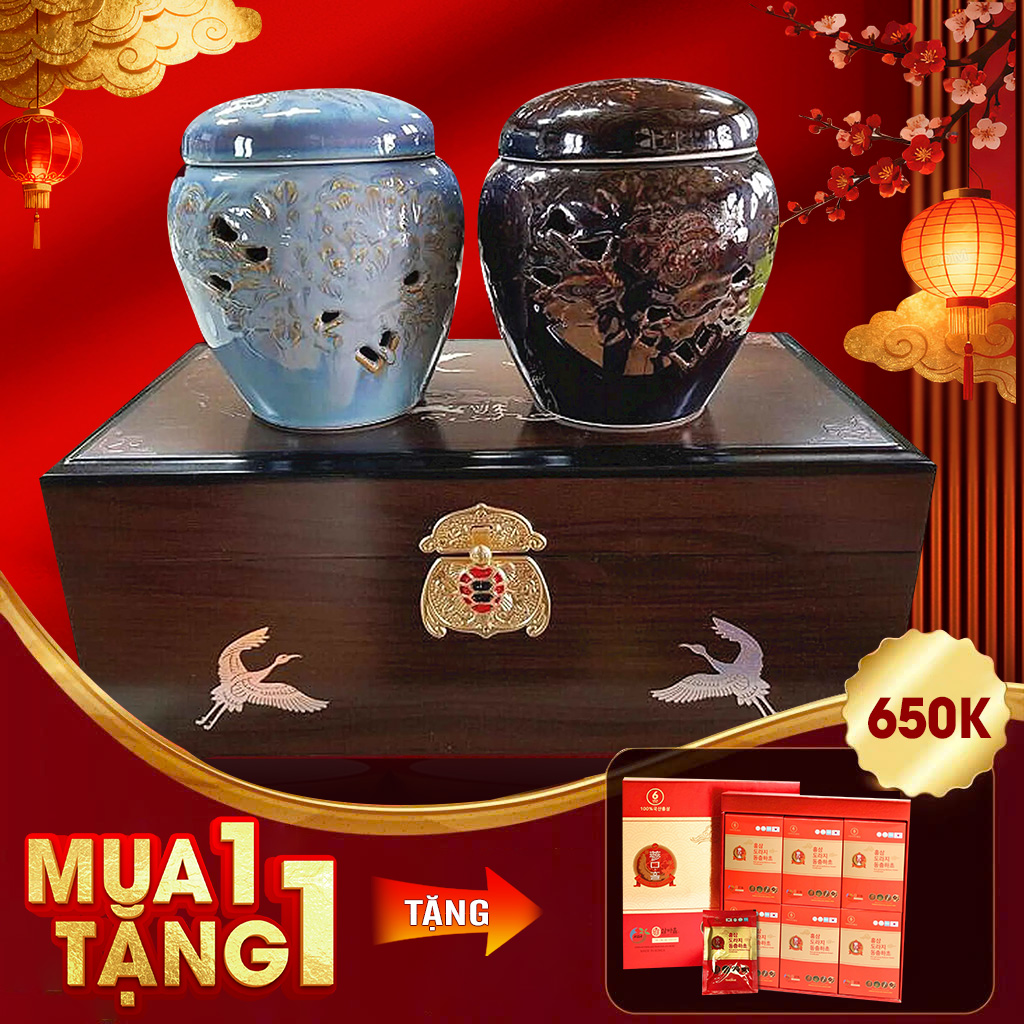 Cao Hồng Sâm Hũ Đôi Hàn Quốc 6 Năm Tuổi Hộp 500g x 2 Hũ