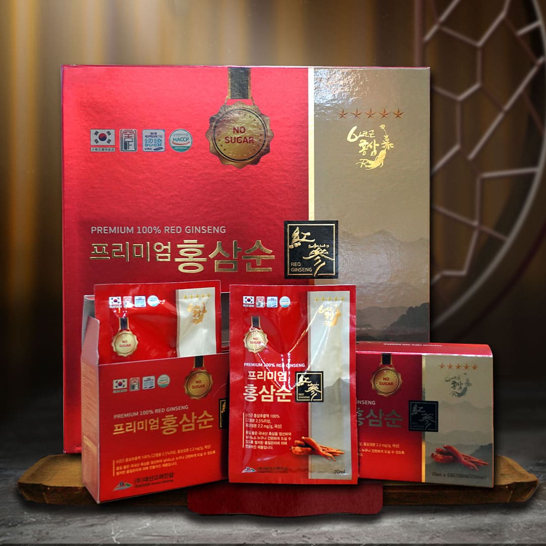 Nước Hồng Sâm Không Đường Deasan Hàn Quốc Hộp 30 Gói x 70ml