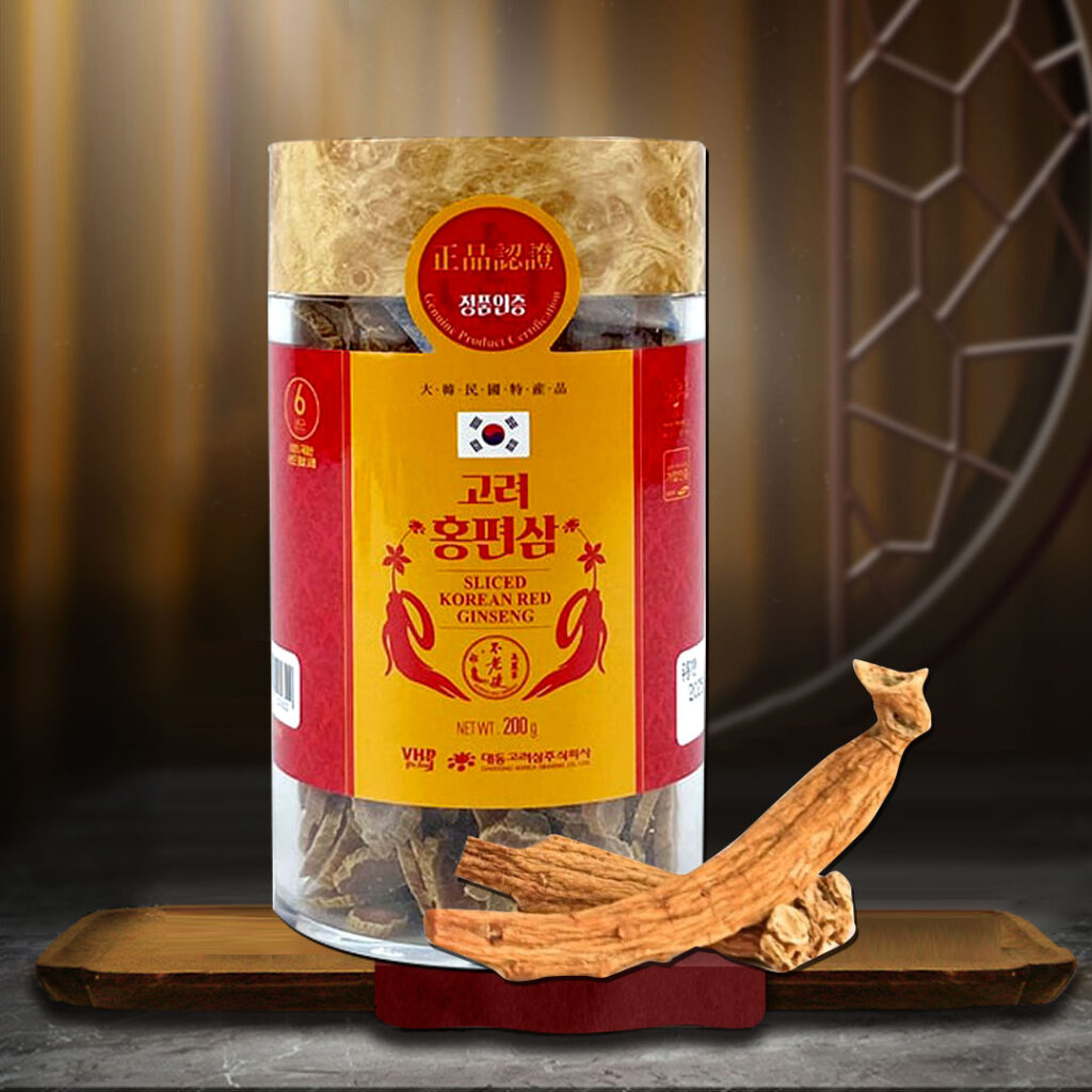 Hồng Sâm Khô Thái Lát 6 Năm Tuổi Daedong Lọ 200g